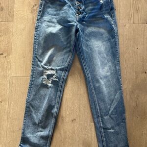 Altar'd State High Rise Blue Distressed Jeans